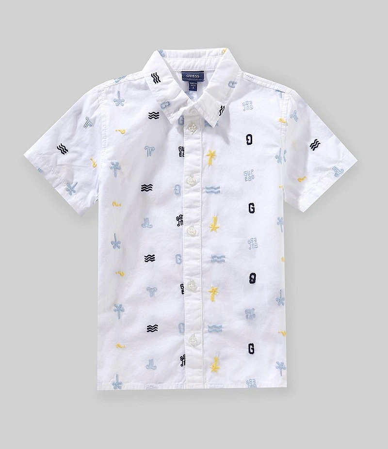 Guess Little Boys Short Sleeve Poplin Shirt