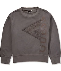 Guess Big Boys Long Sleeve Crewneck Embroidered Pullover