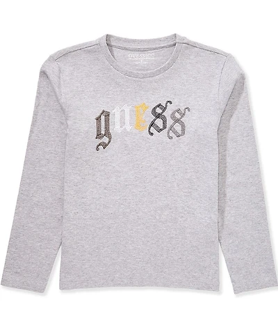 Guess Big Boys Long Sleeve Guess Embroidered T-Shirt
