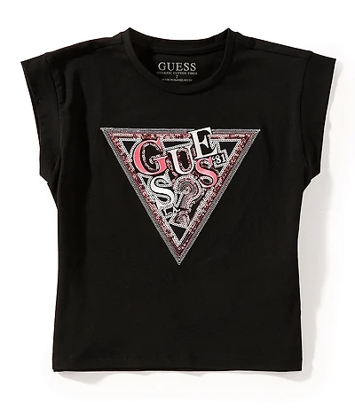 Guess Big Girls Short-Sleeve Guess Triangle Logo T-Shirt