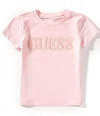 Guess Big Girls Short Sleeve Rhinestone-Embellished Logo-Detailed T-Shirt