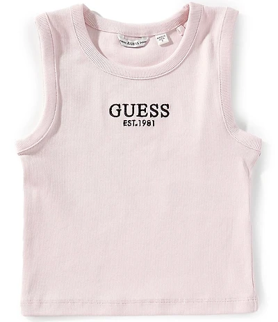 Guess Big Girls Sleeveless Logo Rib Tank Top