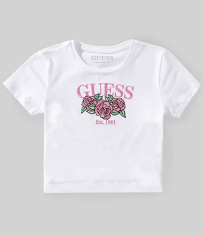 Guess Big Girls Heat-Sealed Rhinestone-Embellished Cherry Screenprinted T-Shirt