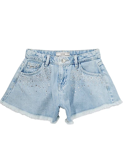 Guess Big Girls Rhinestone Denim Shorts
