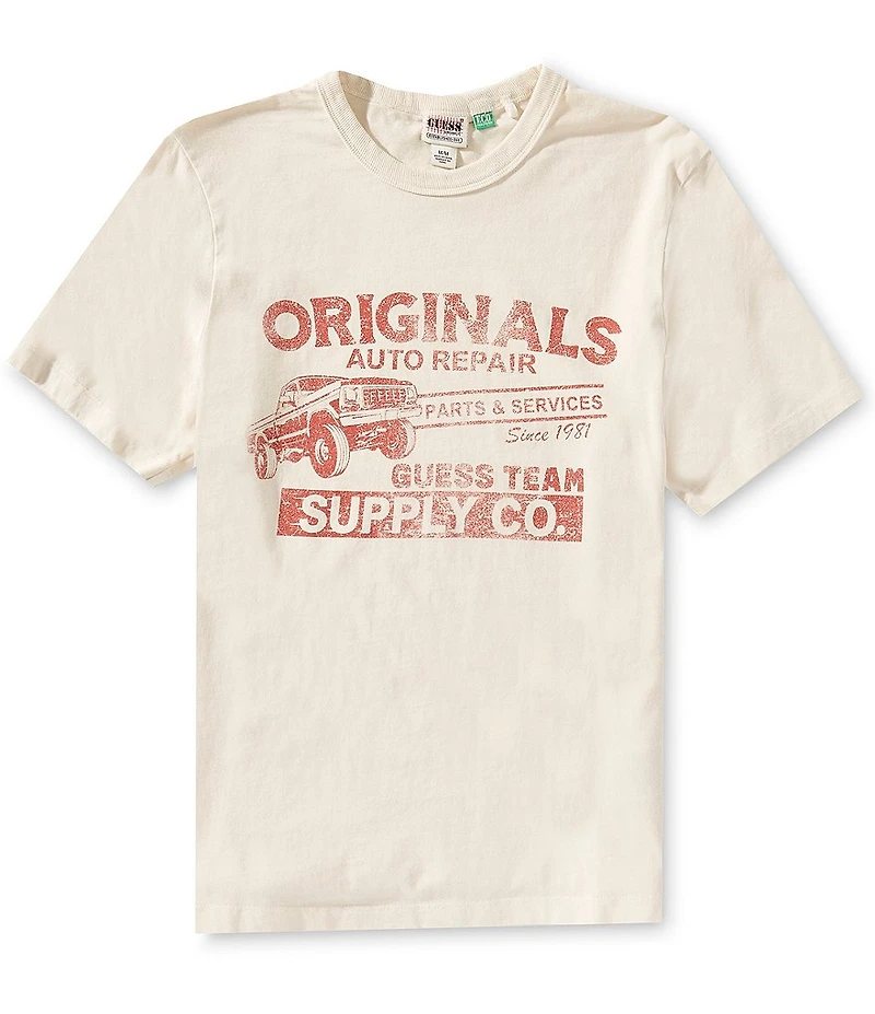 Guess Boxy Fit Cropped Graphic Logo Short Sleeve T-Shirt