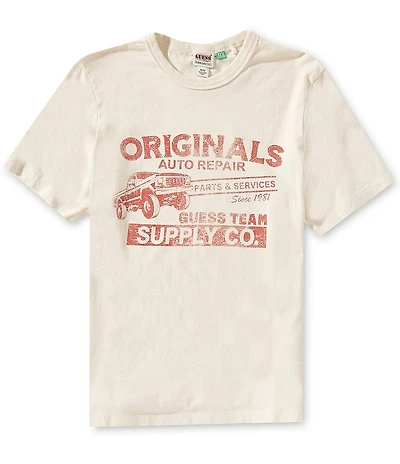 Guess Boxy Fit Cropped Graphic Logo Short Sleeve T-Shirt