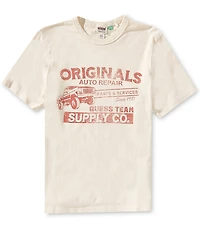 Guess Boxy Fit Cropped Graphic Logo Short Sleeve T-Shirt