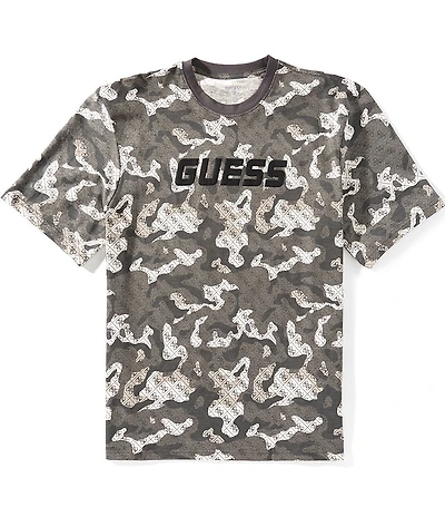 Guess Chayton Camouflage Printed Short Sleeve T-Shirt