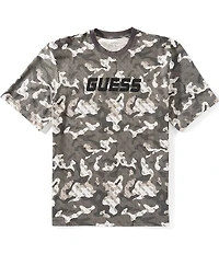 Guess Chayton Camouflage Printed Short Sleeve T-Shirt