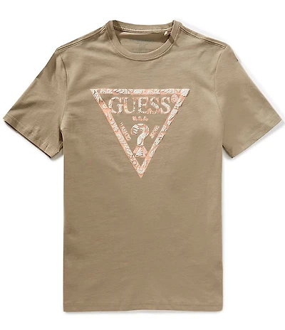 Guess Classic Triangle Logo Short Sleeve Graphic T-Shirt