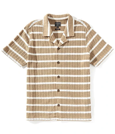 Guess Elom Textured Stripe Short Sleeve Woven Shirt