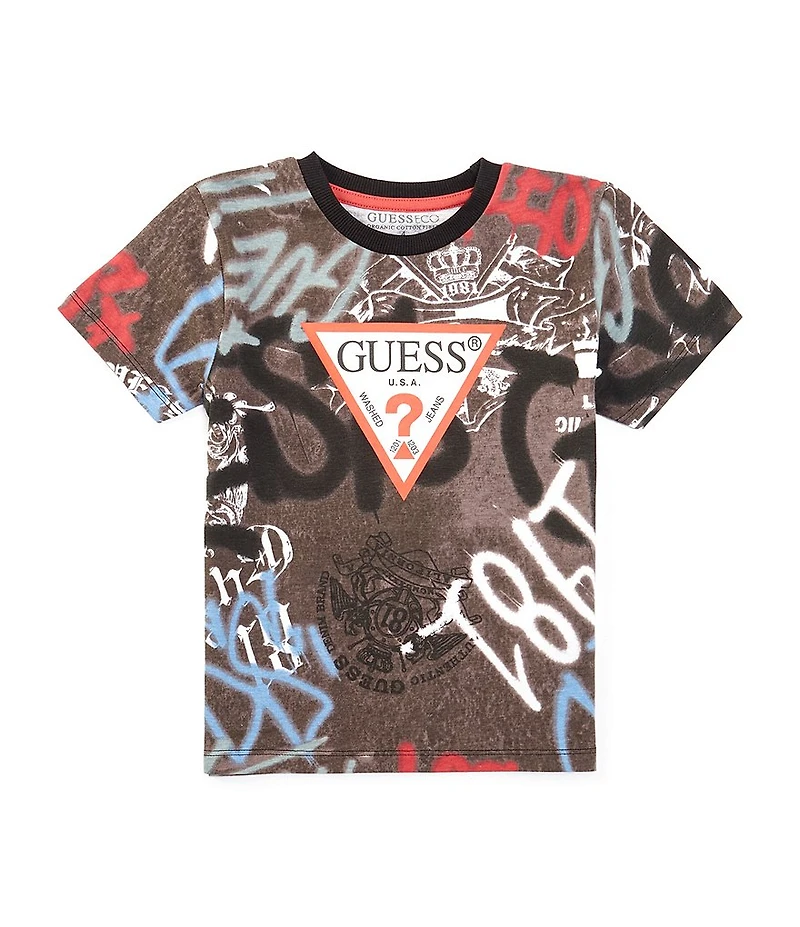 Guess Little Boys Short Sleeve Graffiti Graphic Print T-Shirt