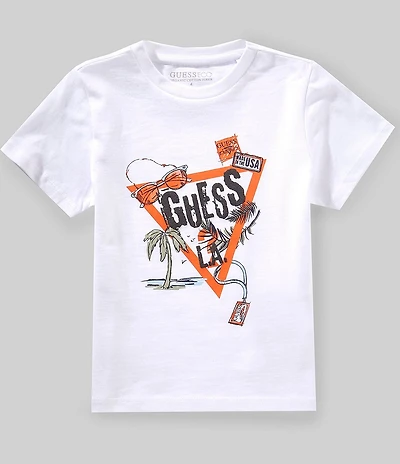 Guess Little Boys Short Sleeve Graphic Puff Print T-Shirt