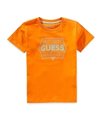 Guess Little Boys Short Sleeve Screen Print Guess Logo Graphic T-Shirt