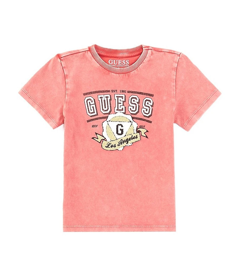 Guess Little Boys Short Sleeve Washed Graphic Print T-Shirt