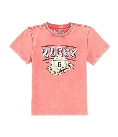 Guess Little Boys Short Sleeve Washed Graphic Print T-Shirt