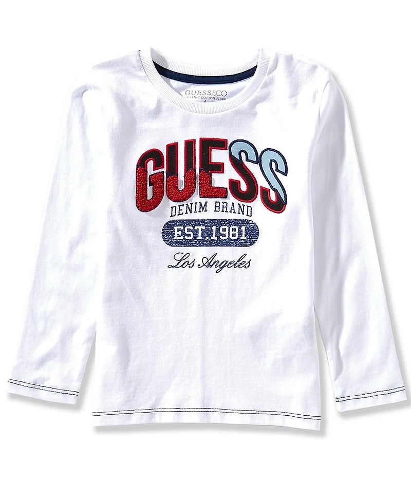 Guess Little Boys Long Sleeve Front Graphic T-Shirt