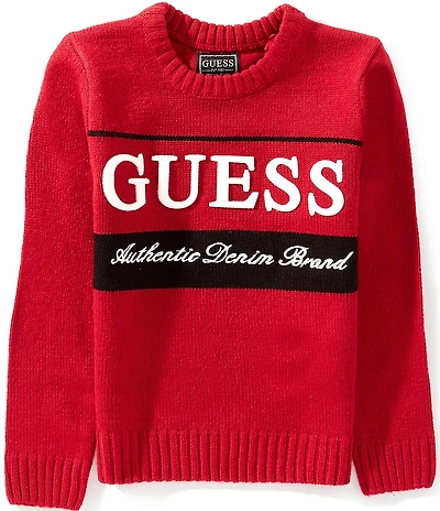 Guess Little Boys Long Sleeve Guess Red Sweater