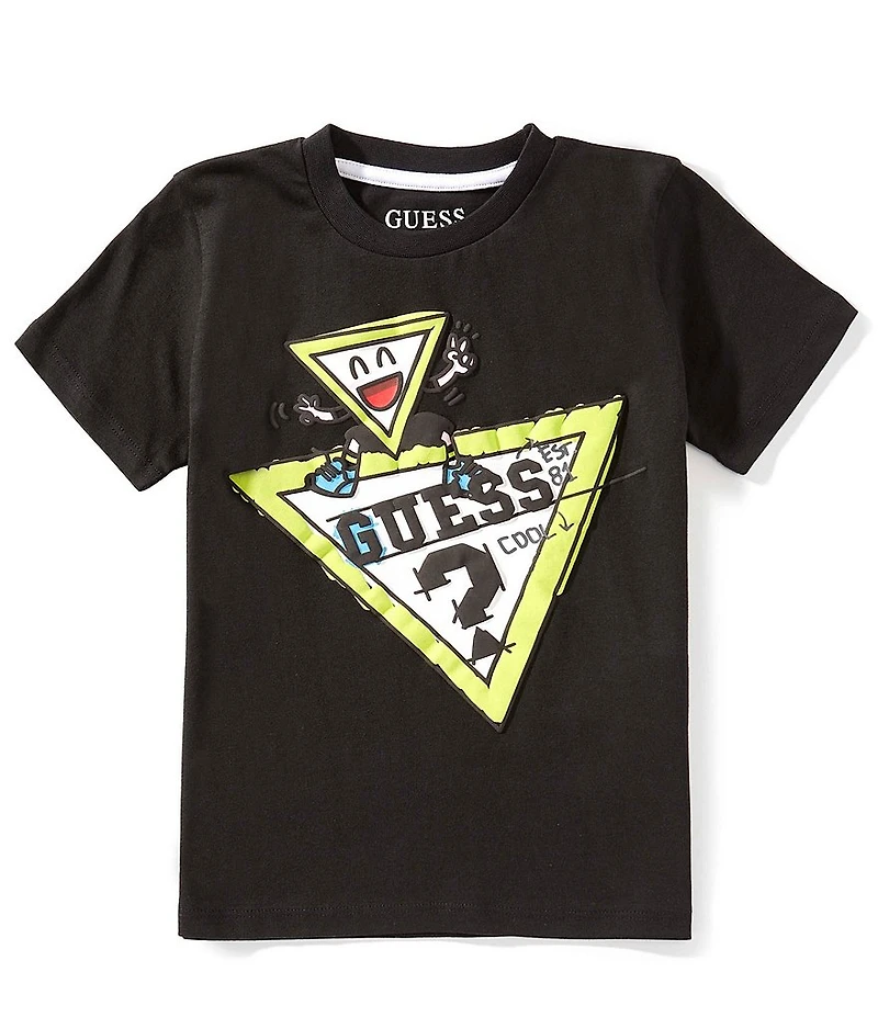 Guess Little Boys Short-Sleeve Animated Tri-Logo T-Shirt