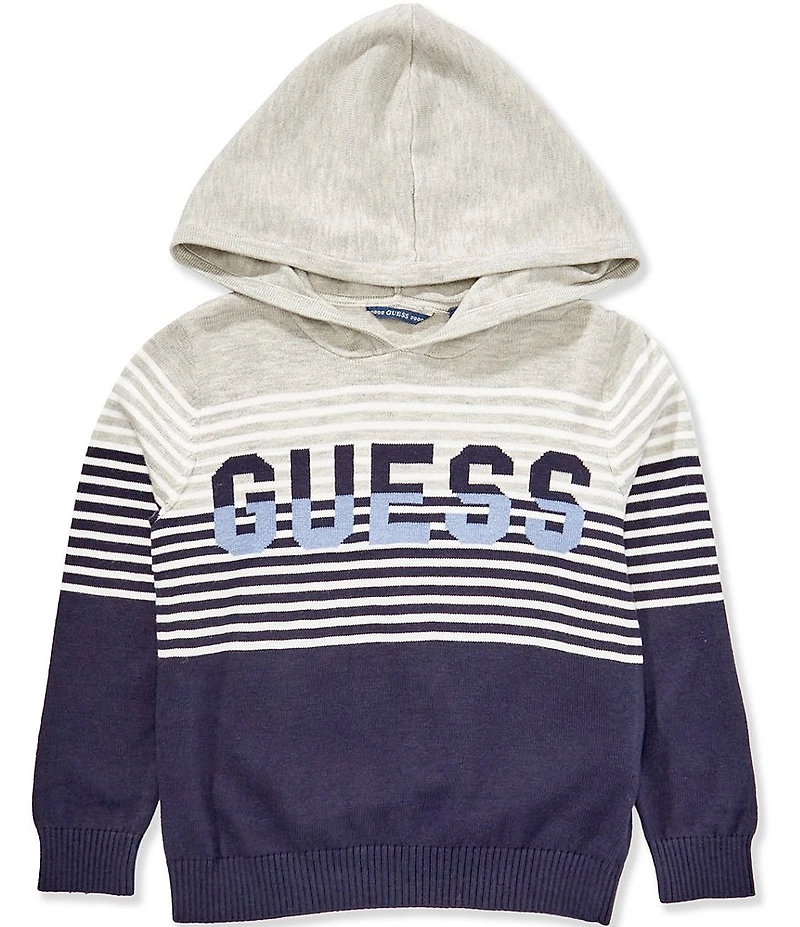 Guess Little Boys Striped Logo Hoodie