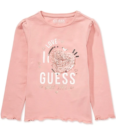 Guess Little Girls Long-Sleeve Logo T-Shirt