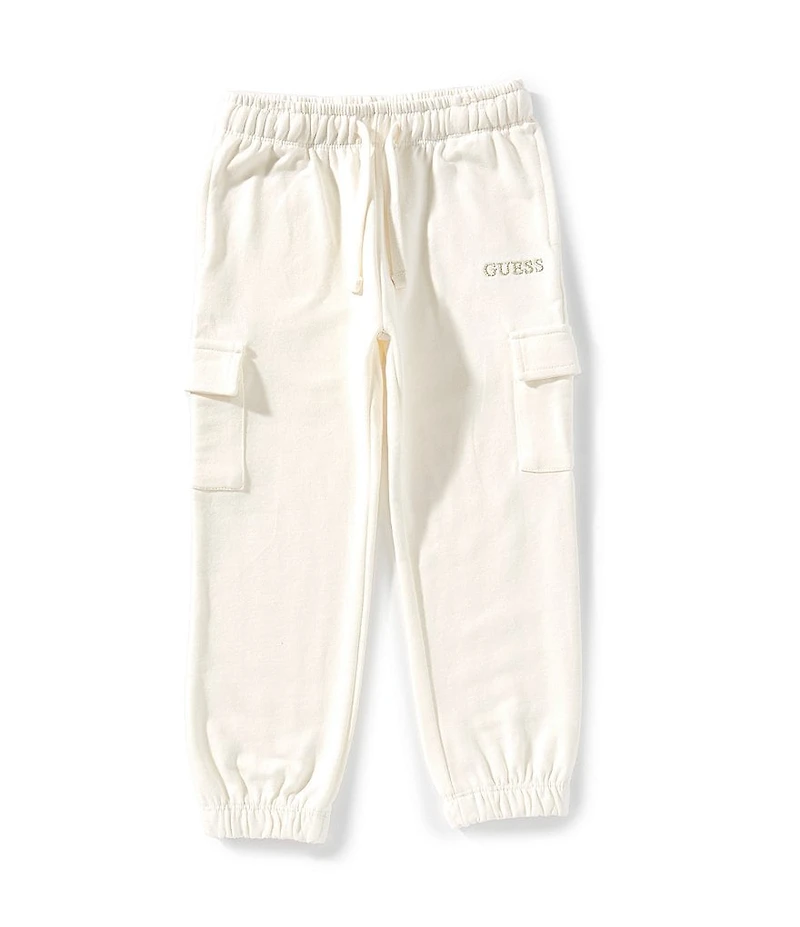 Guess Little Girls Embroidered Unbrushed Fleece Active Pants
