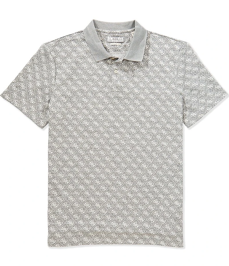Guess Short Sleeve Logo Jacquard Polo Shirt