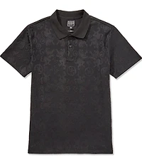 Guess Short Sleeve Tonal Jacquard Knit Polo Shirt