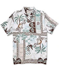 Guess Wayco Thai Tropics Printed Short Sleeve Sateen Shirt