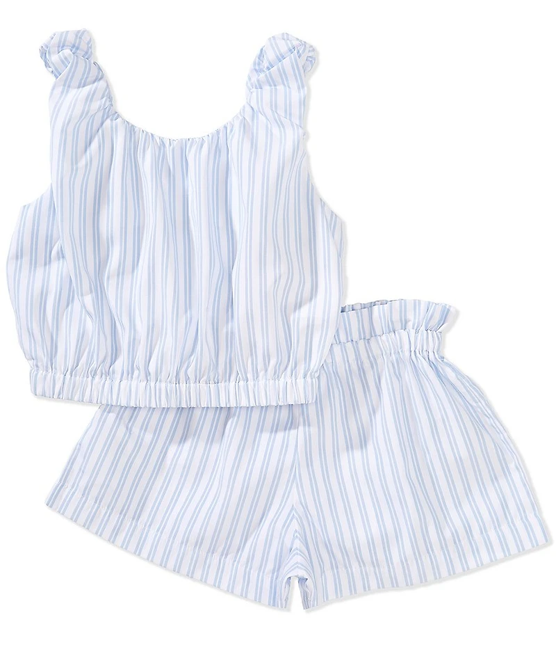 Habitual Big Girls Sleeveless Bubble Stripe Tank & Matching Short Set