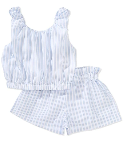 Habitual Big Girls Sleeveless Bubble Stripe Tank & Matching Short Set