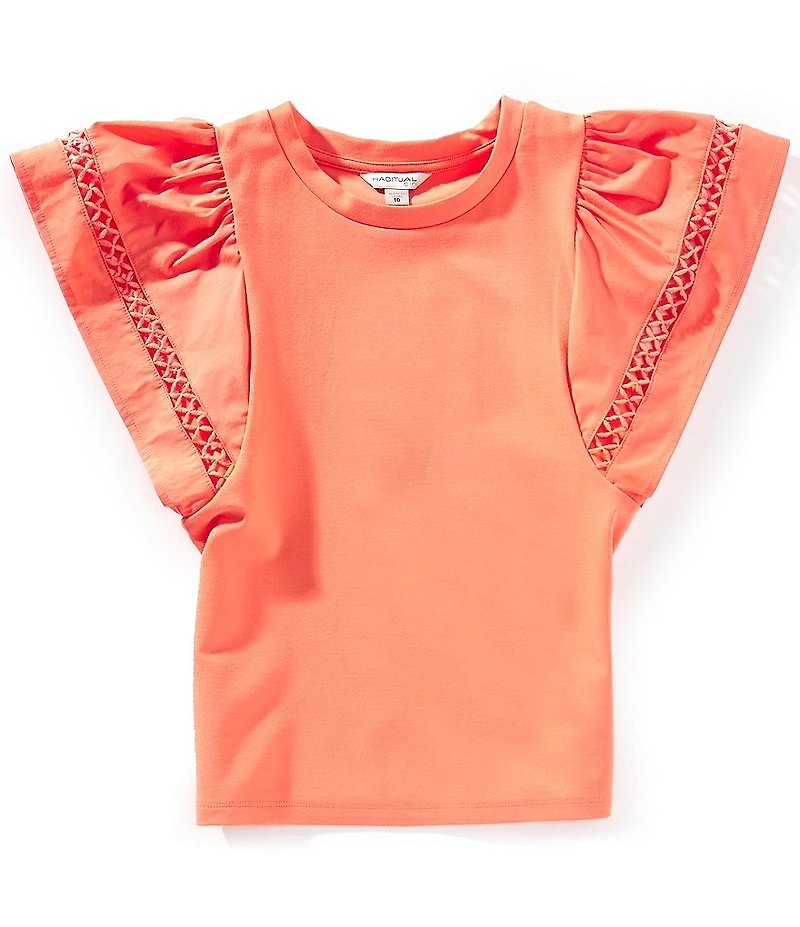 Habitual Big Girls Flutter-Sleeve Knit Top