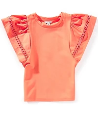 Habitual Big Girls Flutter-Sleeve Knit Top