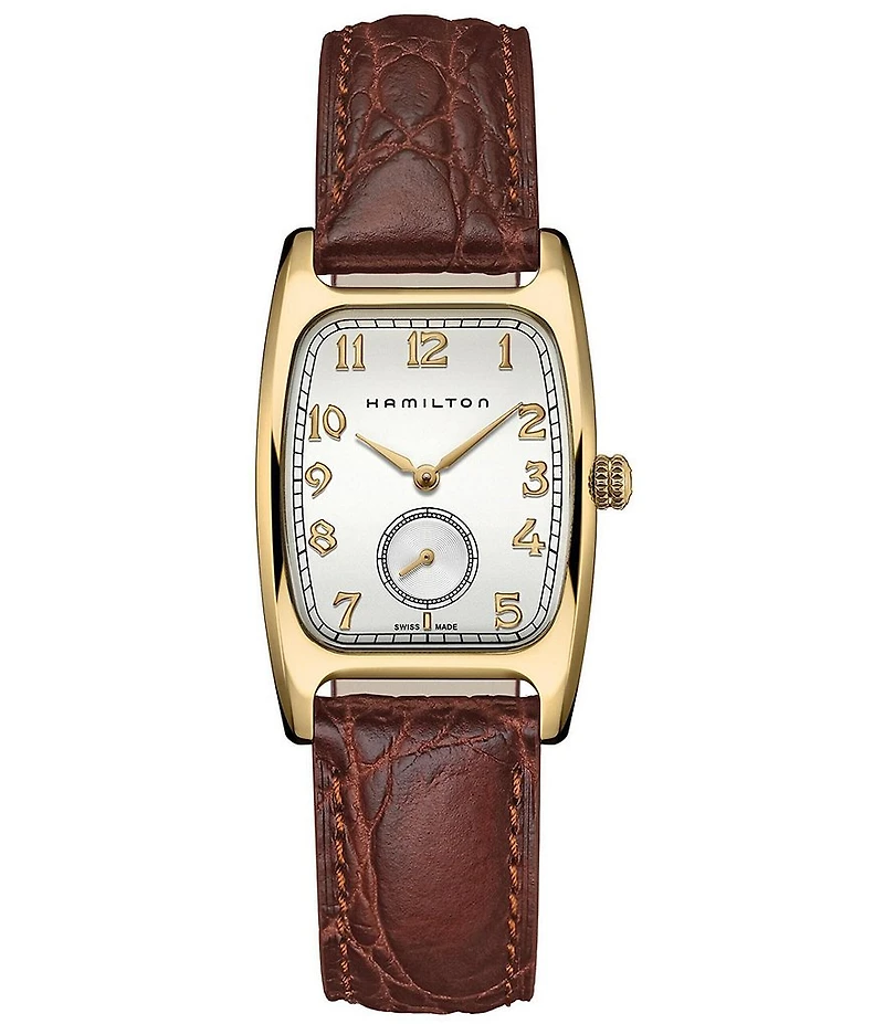Hamilton Boulton Analog Leather Strap Watch