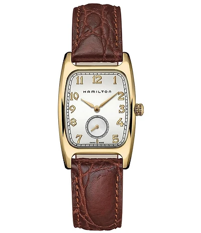 Hamilton Boulton Analog Leather Strap Watch