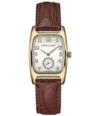 Hamilton Boulton Analog Leather Strap Watch