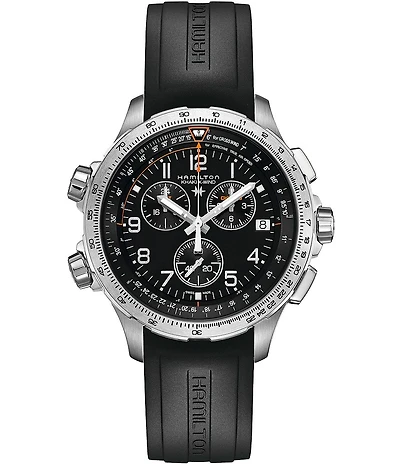 Hamilton X-Wind Chronograph & Date Rubber-Strap Watch