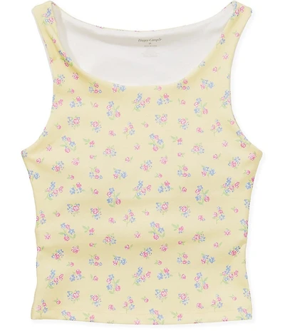 Happy Camp3r Big Girls Lila Sweetheart Ditsy Floral Active Top