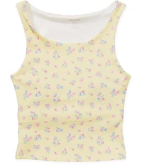 Happy Camp3r Big Girls Lila Sweetheart Ditsy Floral Active Top