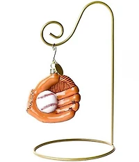 Happy Everything! Baseball Glove Glass Shaped Ornament With Gold Stand