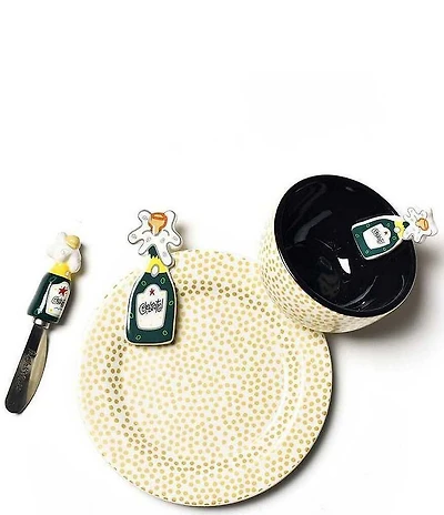 Happy Everything! Champagne Embellishment Plate, Bowl & Spreader Set