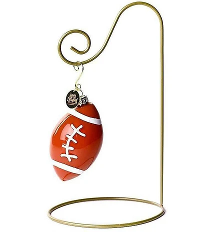 Happy Everything! Football Glass Shaped Ornament With Gold Stand