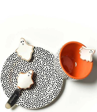 Happy Everything! Halloween Ghost Embellishment Plate, Bowl & Spreader Set