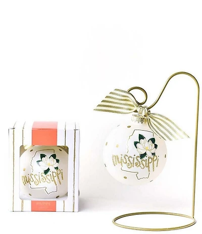Happy Everything! Happy Everywhere Collection Mississippi Motif Ornament With Gold Swirl Stand