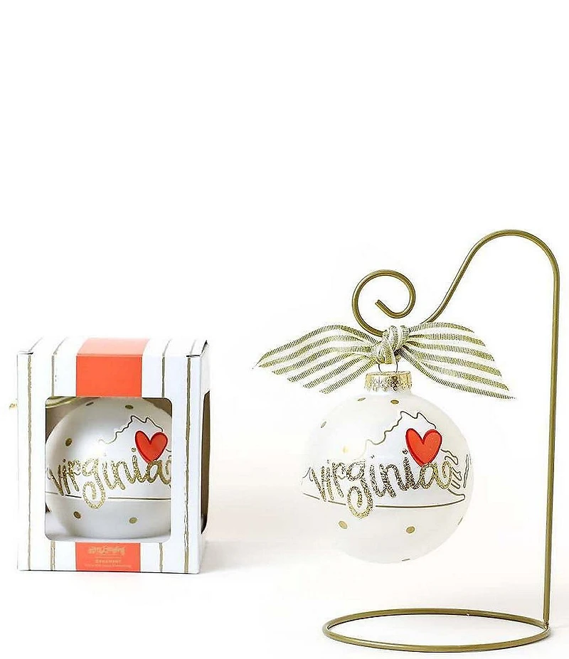 Happy Everything! Happy Everywhere Collection Virginia Motif Ornament With Gold Swirl Stand