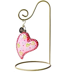 Happy Everything! Heart Glass Shaped Ornament With Gold Stand