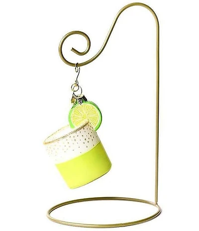 Happy Everything! Margarita Glass Shaped Ornament With Gold Stand