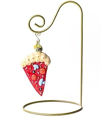 Happy Everything! Pizza Slice Glass Shaped Ornament With Gold Stand