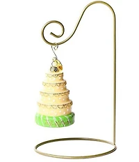 Happy Everything! Wedding Cake Glass Shaped Ornament With Gold Stand