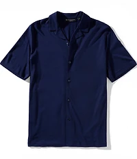 Hart Schaffner Marx Notch Collar Short Sleeve Knit Sleep Shirt